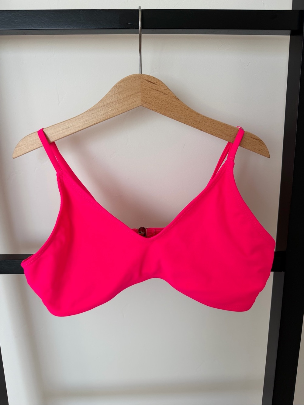 SHEIN Neon Pink Kids Swim Bikini Top